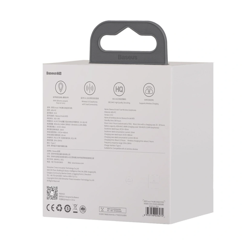 Słuchawki TWS Baseus Encok W05, Bluetooth 5.0 (zielone)