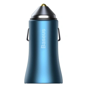 Buy Baseus Golden Contactor Pro car charger, USB + USB-C, QC4.0+, PD, SCP, 40W (blue) - BSU2094BLU - {ean13} - Home Screen Store Europe
