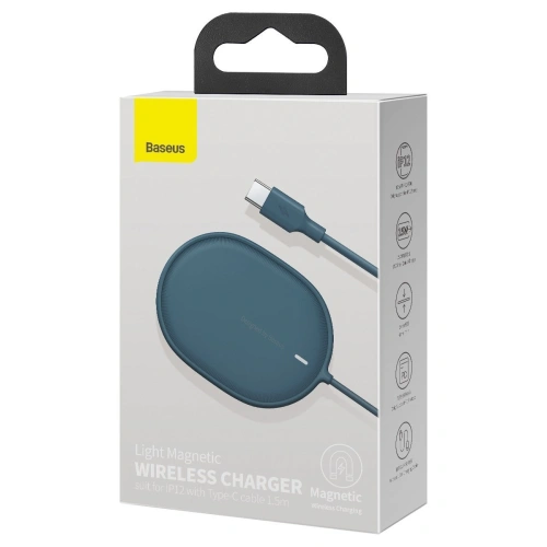 Buy Baseus Light wireless induction charger for iPhone 12, 15W (blue) - BSU2098BLU - {ean13} - Home Screen Store Europe