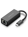UGREEN cardă de rețea externă USB Tip C 1000Mbps Gigabit USB Tip C 3.1 Thunderbolt 3 neagră (50307)
