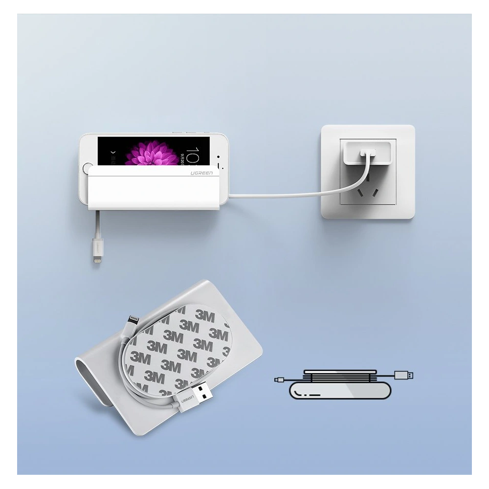 UGREEN uchwyt ścienny podstawka na smartfona do ładowania biały (30394)