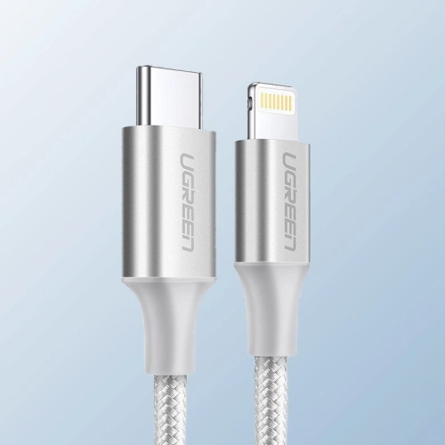 Kup UGREEN USB Type-C - Lightning MFI kábel 1 m 3 A 36 W ezüst (70523) - UGR683SLV - {ean13} - Sklep Home Screen
