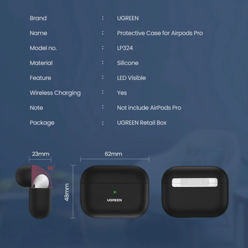 Kup UGREEN husă din silicon pentru căștile Apple AirPods Pro neagră (80513) - UGR688BLK - {ean13} - Sklep Home Screen