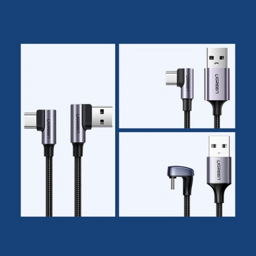 Buy Ugreen USB - USB Typ C angled cable Quick Charge 3.0 QC3.0 3 A 1,5 m gray (US176 60783) - UGR693GRY - {ean13} - Home Screen Store Europe