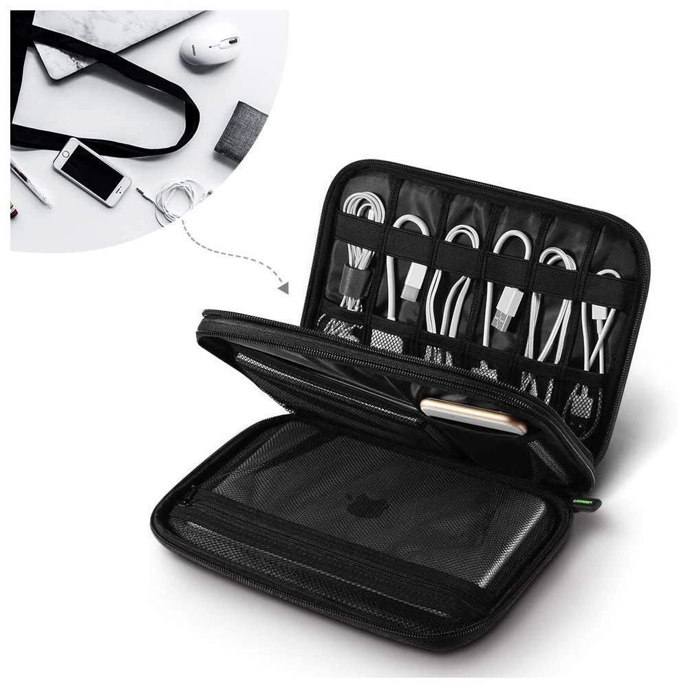 UGREEN etui pudełko na dysk twardy HDD SSD telefon kable akcesoria 24,5 x 17,5 x 5 cm szary (50147 LP149)