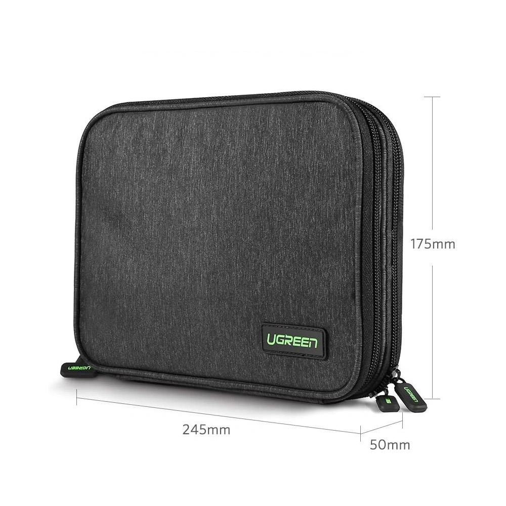 UGREEN etui pudełko na dysk twardy HDD SSD telefon kable akcesoria 24,5 x 17,5 x 5 cm szary (50147 LP149)