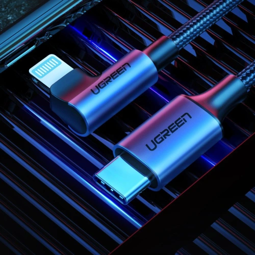 Kup UGREEN MFI szögletes kábel oldalsó USB Type-C - Lightning Power Delivery 3 A 1,5 m szürke (60764 US305) - UGR703GRY - {ean13} - Sklep Home Screen
