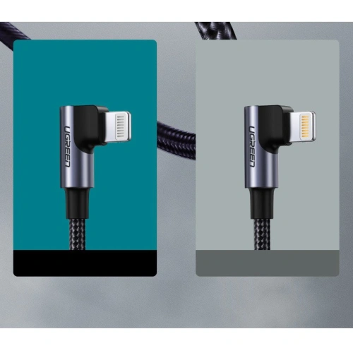 Kup UGREEN MFI szögletes kábel oldalsó USB Type-C - Lightning Power Delivery 3 A 1,5 m szürke (60764 US305) - UGR703GRY - {ean13} - Sklep Home Screen