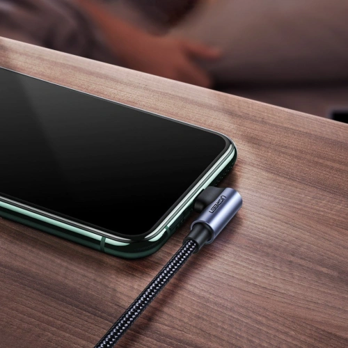 Kup UGREEN MFI cablu unghiular cu conector lateral USB Tip C - Lightning Power Delivery 3 A 1,5 m gri (60764 US305) - UGR703GRY - {ean13} - Sklep Home Screen