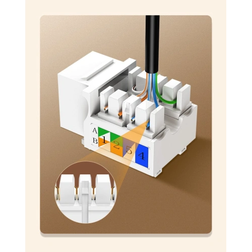 Kup UGREEN gniazdo samozaciskowe Keystone Ethernet Cat 5e 8P8C RJ45 100 Mbps 568A/B biały (80176 NW142) - UGR720WHT - {ean13} - Sklep Home Screen