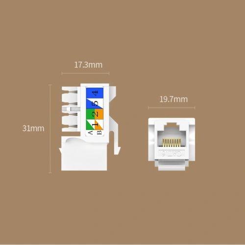Kup UGREEN gniazdo samozaciskowe Keystone Ethernet Cat 5e 8P8C RJ45 100 Mbps 568A/B biały (80176 NW142) - UGR720WHT - {ean13} - Sklep Home Screen