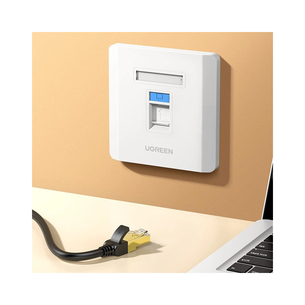 UGREEN 5x ścienne gniazdo internetowe komputerowe LAN RJ45 86 mm x 86 mm biały (80181 NW144)