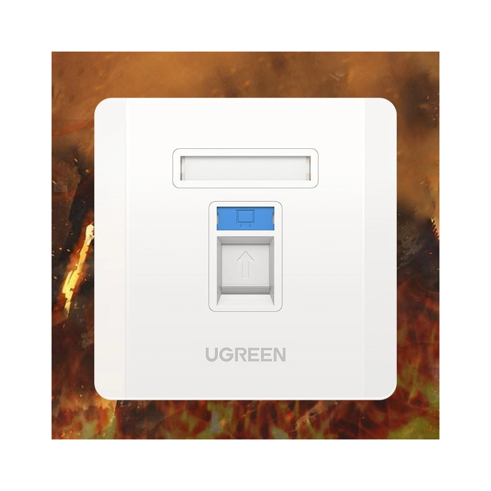 UGREEN 5x ścienne gniazdo internetowe komputerowe LAN RJ45 86 mm x 86 mm biały (80181 NW144)