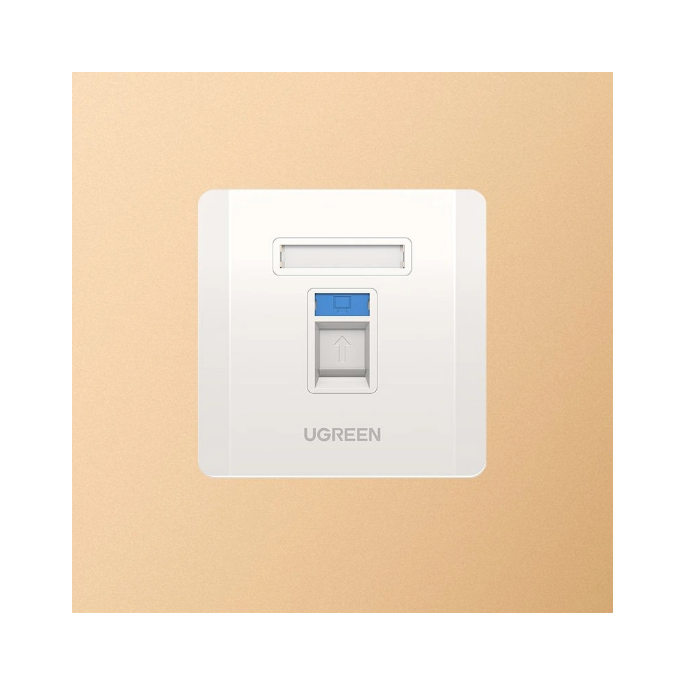 UGREEN 5x ścienne gniazdo internetowe komputerowe LAN RJ45 86 mm x 86 mm biały (80181 NW144)