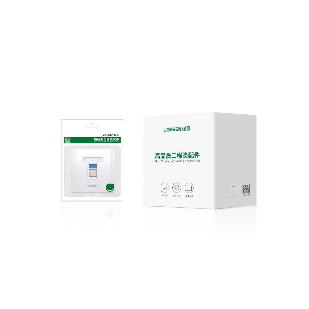 UGREEN 5x ścienne gniazdo internetowe komputerowe LAN RJ45 86 mm x 86 mm biały (80181 NW144)