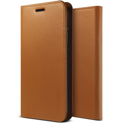 Etui VRS Design Genuine Leather Diary iPhone X Brown