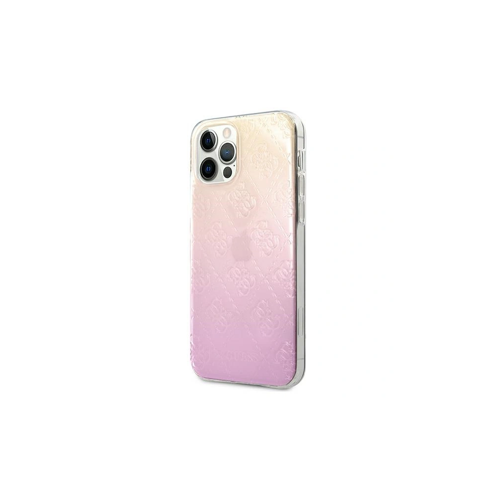 Etui Guess GUHCP12M3D4GGPG Apple iPhone 12/12 Pro różowy pink 3D Raised 4G Gradient