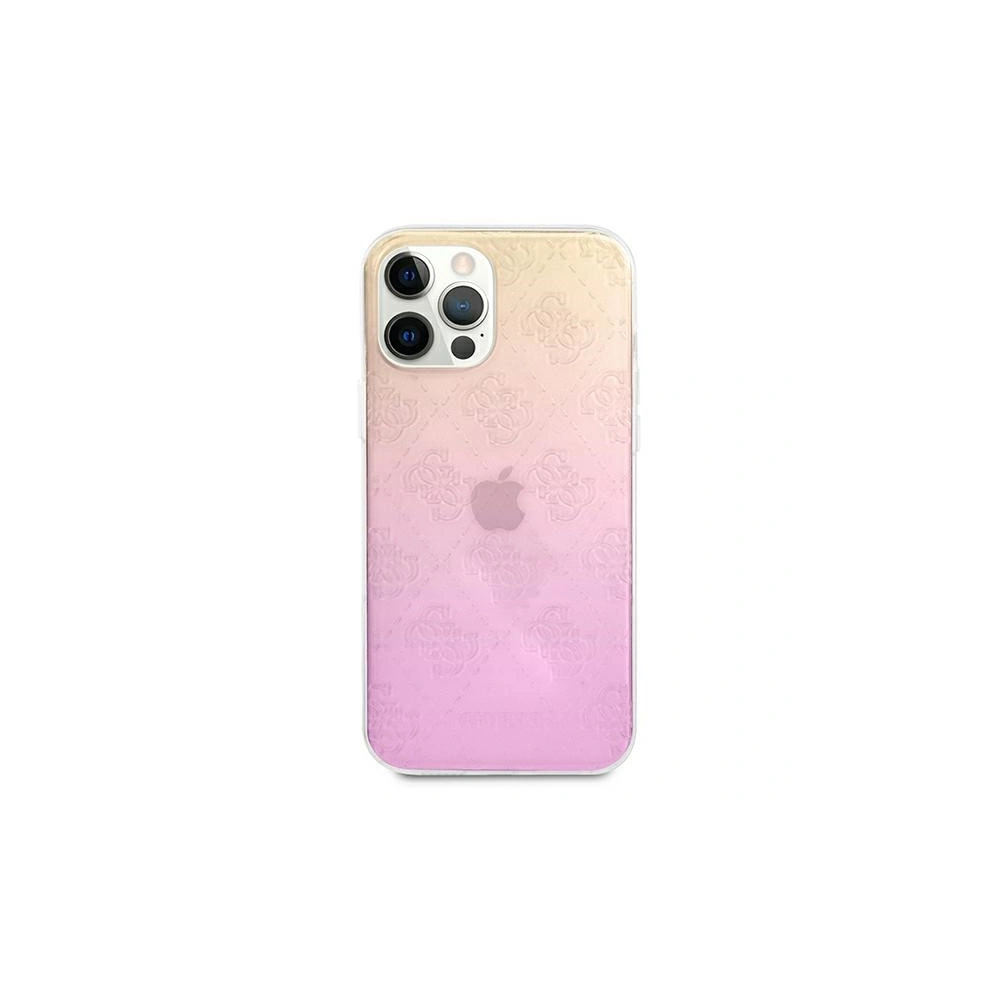 Etui Guess GUHCP12M3D4GGPG Apple iPhone 12/12 Pro różowy pink 3D Raised 4G Gradient