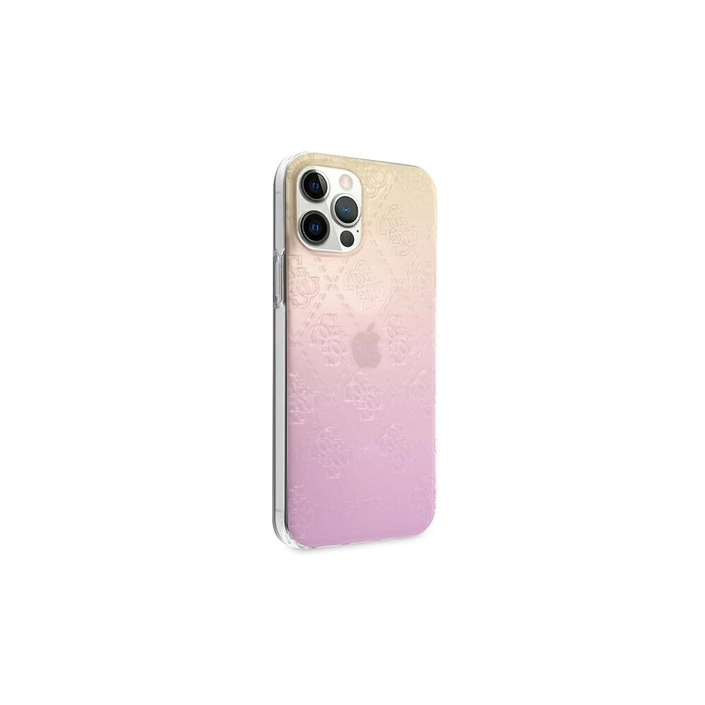 Etui Guess GUHCP12M3D4GGPG Apple iPhone 12/12 Pro różowy pink 3D Raised 4G Gradient