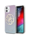 Guess Apple Tasche GUHCP12SPCUGLBPG iPhone 12 mini blau/blau Hartschale Glitter Gradient 4G Circle Logo