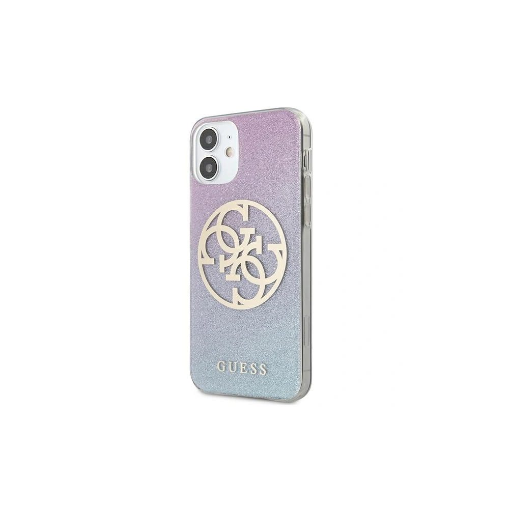 Etui Guess GUHCP12SPCUGLBPG Apple iPhone 12 mini niebieski/blue hard case Glitter Gradient 4G Circle Logo