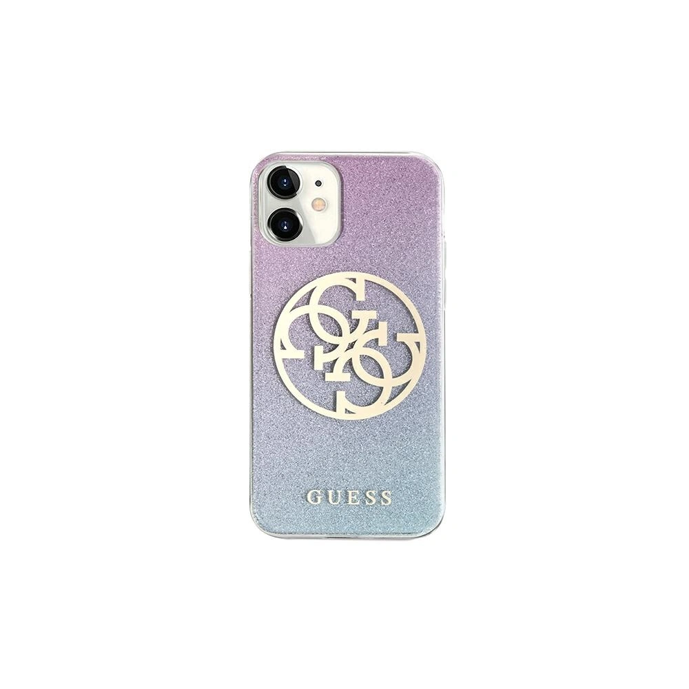 Etui Guess GUHCP12SPCUGLBPG Apple iPhone 12 mini niebieski/blue hard case Glitter Gradient 4G Circle Logo