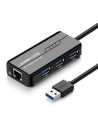 Ugreen hUB 3x USB 3.0 externe Netzwerkkarte RJ45 Giga Ethernet schwarz (20265)