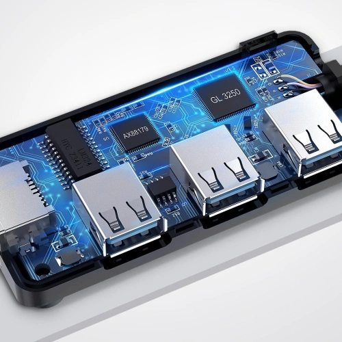 Kup Ugreen rozdzielacz HUB 3x USB 3.0 zewnętrzna karta sieciowa RJ45 Giga Ethernet czarny (20265) - UGR807BLK - {ean13} - Sklep Home Screen