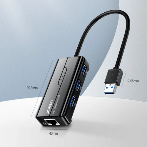 Kup Ugreen hUB 3x USB 3.0 externe Netzwerkkarte RJ45 Giga Ethernet schwarz (20265) - UGR807BLK - {ean13} - Sklep Home Screen