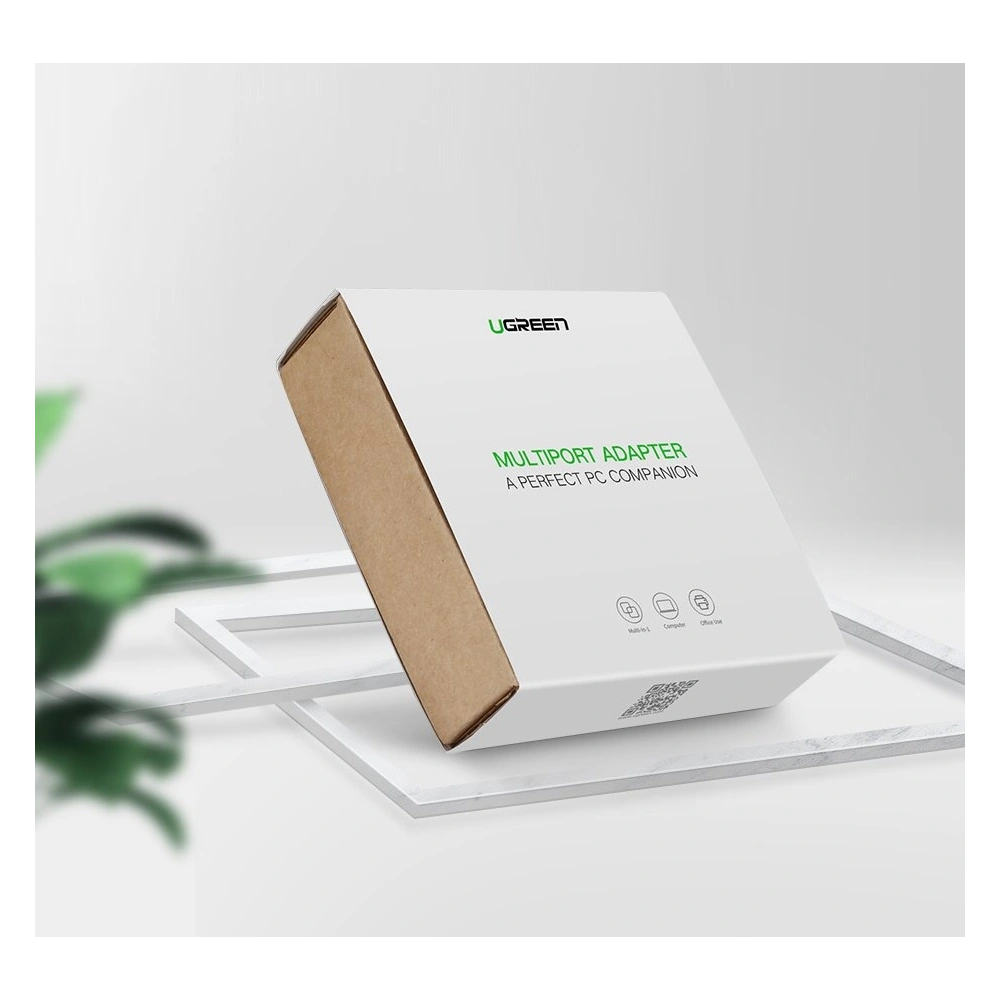 Ugreen rozdzielacz HUB 3x USB 3.0 zewnętrzna karta sieciowa RJ45 Giga Ethernet czarny (20265)