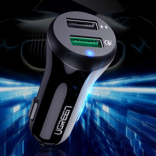 Kup Ugreen ładowarka samochodowa Quick Charge 3.0 2x USB 30W 3A czarny (40309) - UGR808BLK - {ean13} - Sklep Home Screen