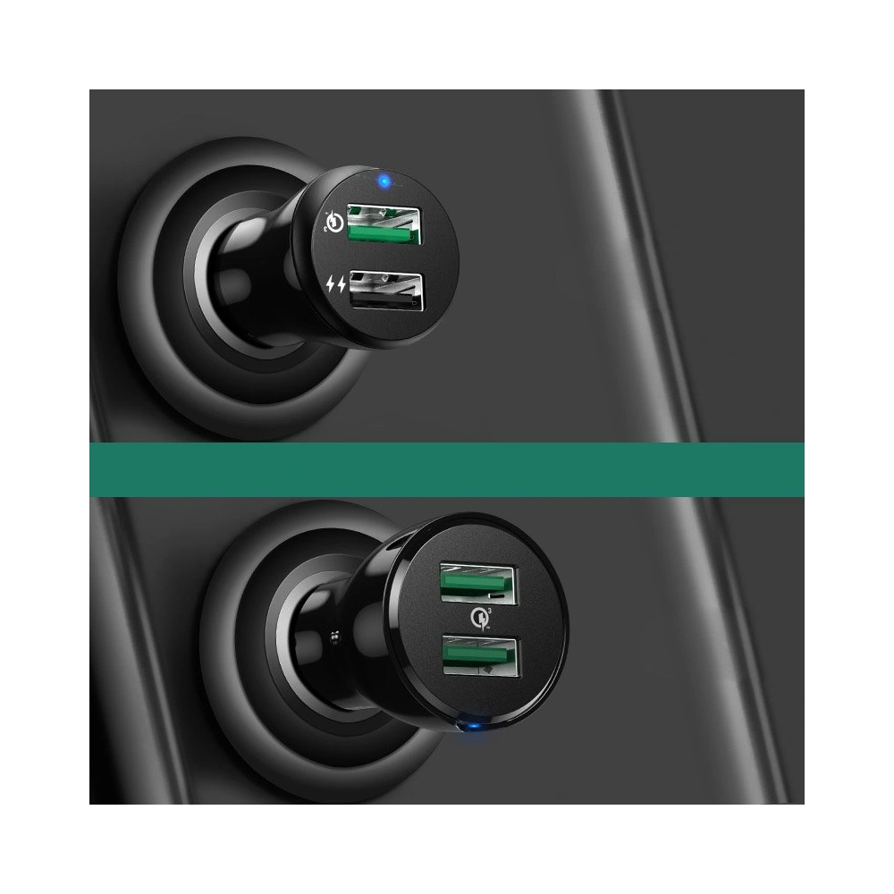 Ugreen ładowarka samochodowa Quick Charge 3.0 2x USB 30W 3A czarny (40309)