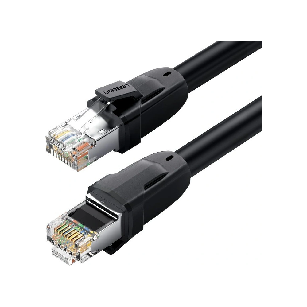 Ugreen kabel przewód internetowy sieciowy Ethernet patchcord RJ45 Cat 8 T568B 20 m czarny (80728 NW121)