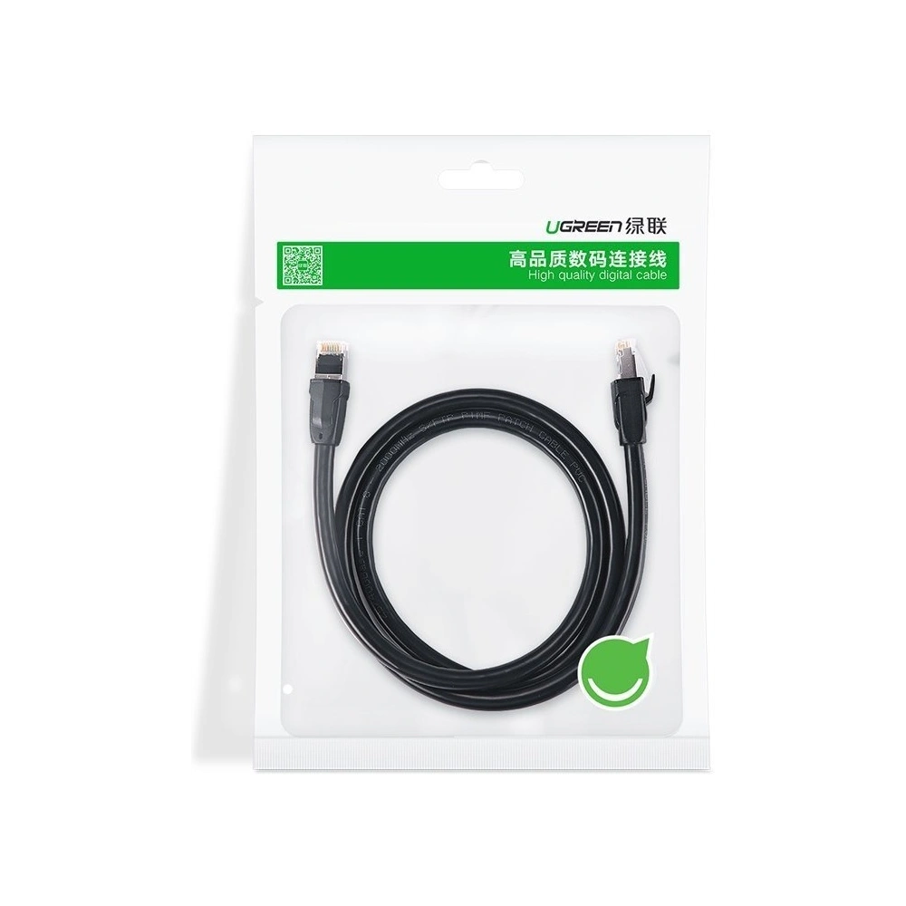 Ugreen kabel przewód internetowy sieciowy Ethernet patchcord RJ45 Cat 8 T568B 20 m czarny (80728 NW121)
