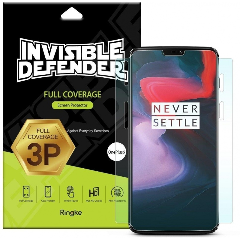 Folia Ringke Invisible Defender OnePlus 6 Case Friendly