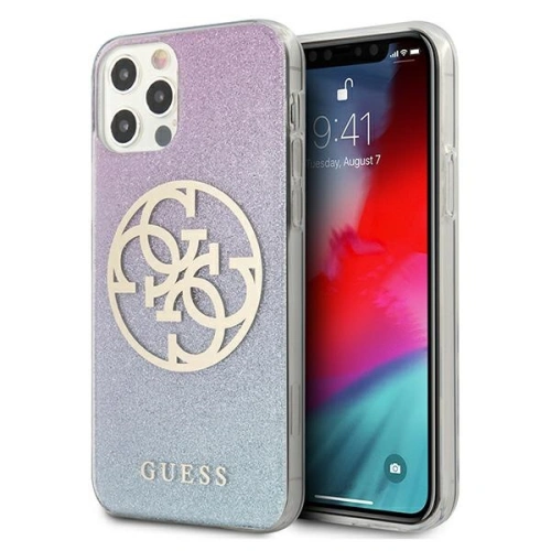 Kup Etui Guess GUHCP12LPCUGLBPG Apple iPhone 12 Pro Max modrý/blue tvrdý obal Glitter Gradient 4G Circle Logo - GUE962BLU - {ean13} - Sklep Home Screen