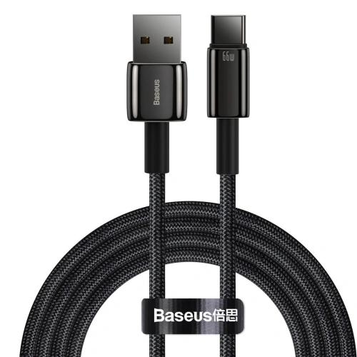 Kup USB-C kábel Baseus Tungsten Gold, 66W, 2m (fekete) - BSU2165BLK - {ean13} - Sklep Home Screen