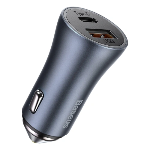Kup Încărcător auto Baseus Golden Contactor Pro, USB + USB-C, QC4.0+, PD, SCP, 40W (gri) + cablu USB la USB-C 1m (negru) - BSU2166BLK - {ean13} - Sklep Home Screen