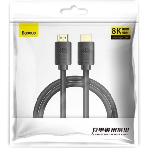Kabel HDMI 2.1 Baseus High Definition Series, 8K 60Hz, 3D, HDR, 48Gbps, 1m (czarny)