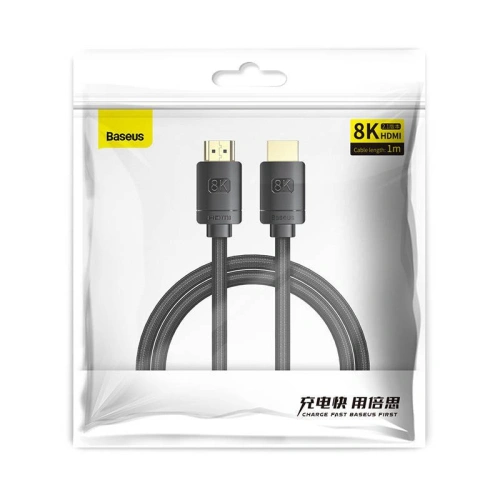 Kup Kabel HDMI 2.1 Baseus High Definition Series, 8K 60Hz, 3D, HDR, 48Gbps, 1m (černý) - BSU2168BLK - {ean13} - Sklep Home Screen
