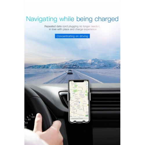 Kup Upevnění do auta s indukční nabíječkou Baseus Metal Gravity Car Mount Wireless Charger Black - BSU043 - {ean13} - Sklep Home Screen