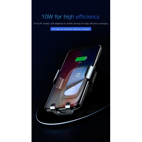 Kup Upevnění do auta s indukční nabíječkou Baseus Metal Gravity Car Mount Wireless Charger Black - BSU043 - {ean13} - Sklep Home Screen