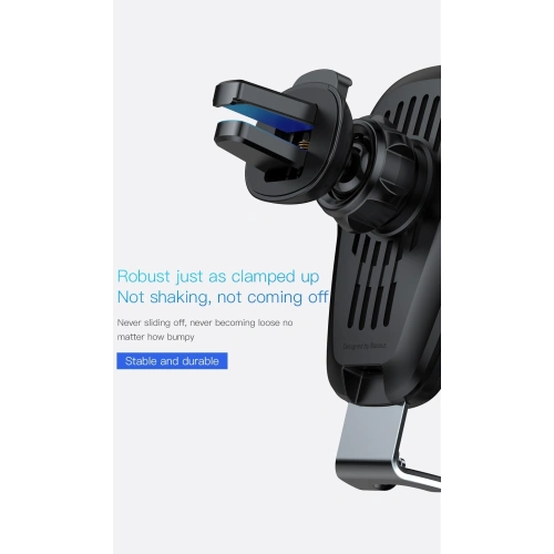 Kup Upevnění do auta s indukční nabíječkou Baseus Metal Gravity Car Mount Wireless Charger Black - BSU043 - {ean13} - Sklep Home Screen