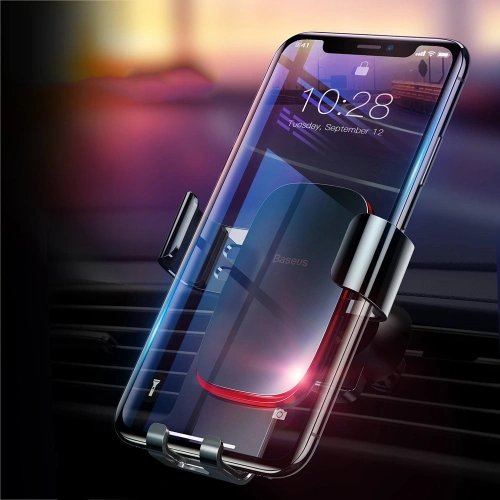 Kup Baseus Metal Age Gravity Car Mount kovový gravitační držák do auta na mřížku ventilace červený (SUYL-D09) - BSU2236RED - {ean13} - Sklep Home Screen