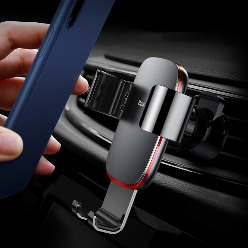 Kup Baseus Metal Age Gravity Car Mount kovový gravitační držák do auta na mřížku ventilace červený (SUYL-D09) - BSU2236RED - {ean13} - Sklep Home Screen