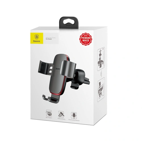 Kup Baseus Metal Age Gravity Car Mount metalowy grawitacyjny uchwyt samochodowy na kratkę wentylacyjną nawiew czerwony (SUYL-D09) - BSU2236RED - {ean13} - Sklep Home Screen
