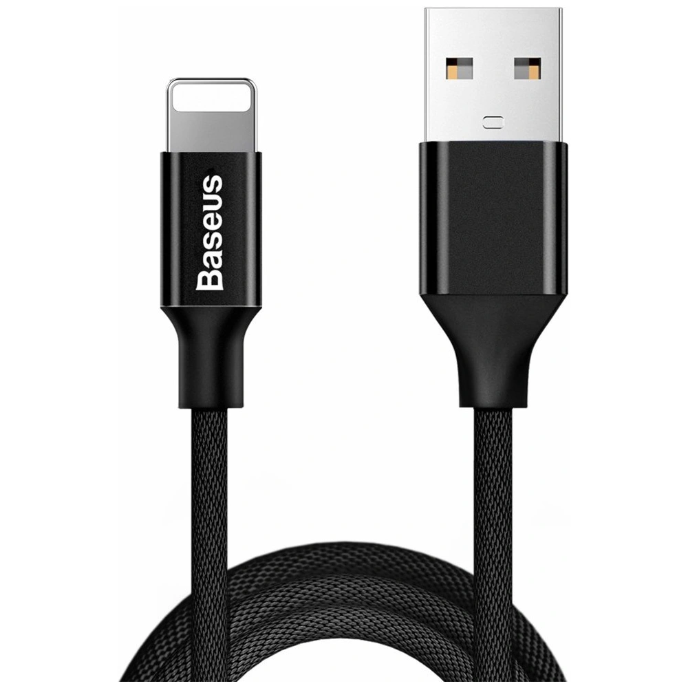 Baseus Yiven kabel przewód w materiałowym oplocie USB / Lightning 1,8M czarny (CALYW-A01)