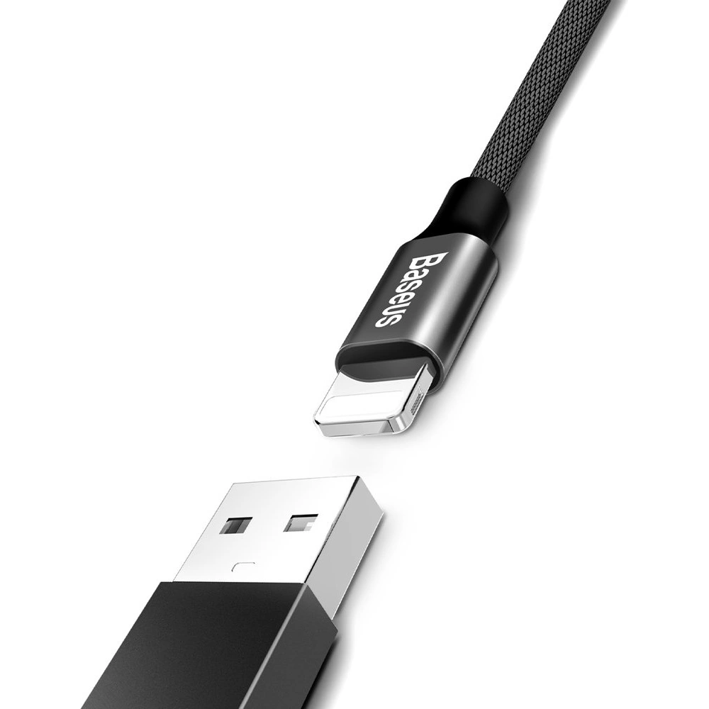 Baseus Yiven kabel przewód w materiałowym oplocie USB / Lightning 1,8M czarny (CALYW-A01)
