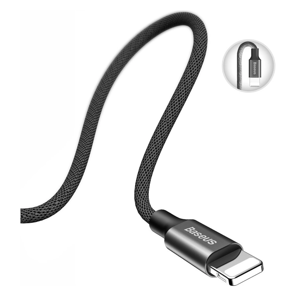 Baseus Yiven kabel przewód w materiałowym oplocie USB / Lightning 1,8M czarny (CALYW-A01)