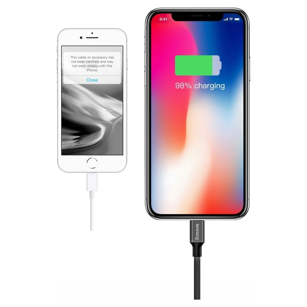 Baseus Yiven kabel przewód w materiałowym oplocie USB / Lightning 1,8M czarny (CALYW-A01)